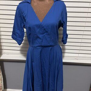 Elegant Blue Wrap Dress